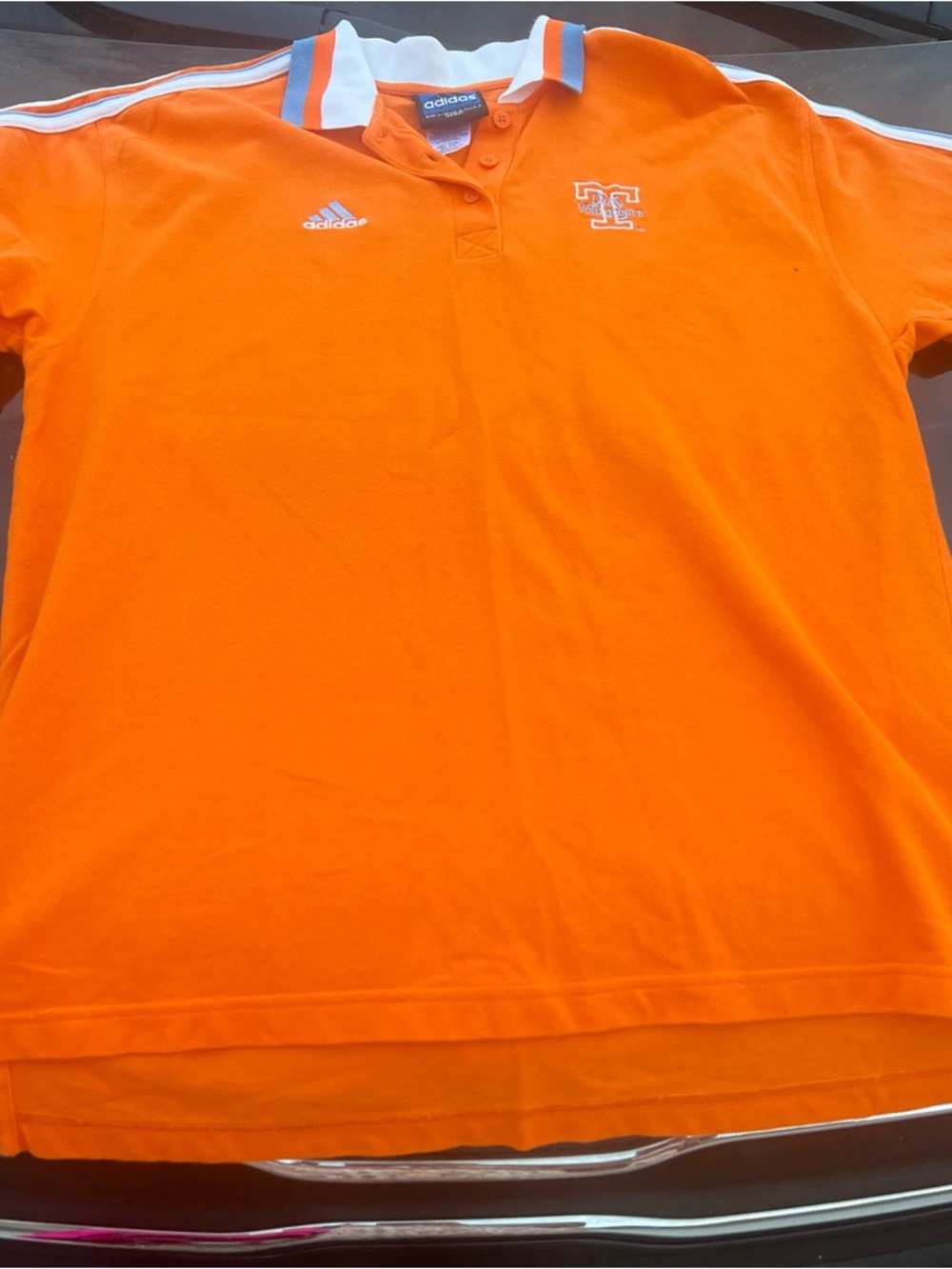 Vintage Adidas Lady Volunteers UT Orange Unisex Polo Shirt Size L
